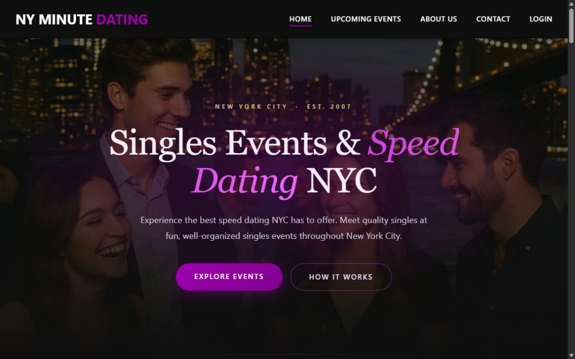 NY Minute Dating website screenshot